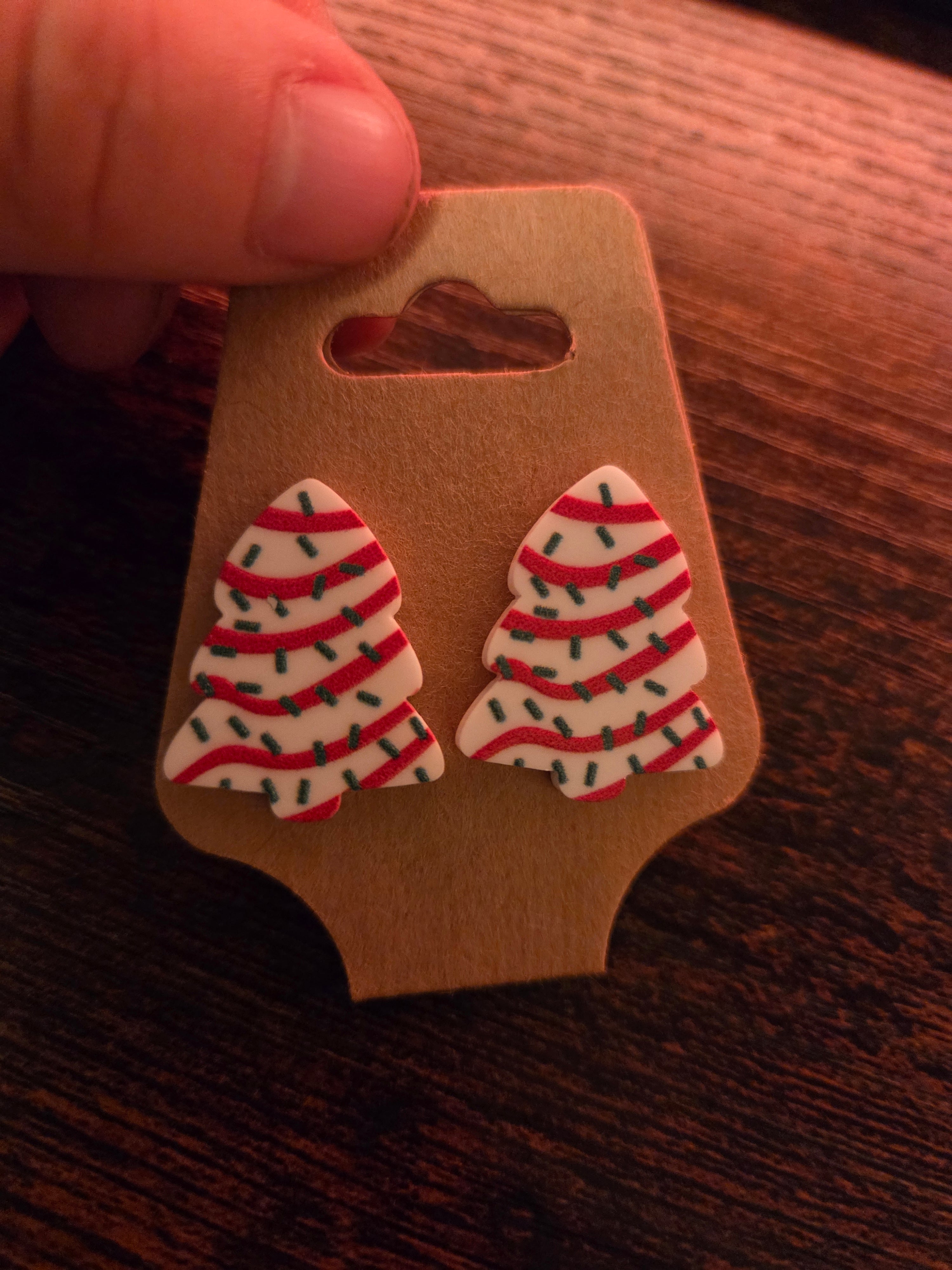 Frosted Christmas Tree Studs